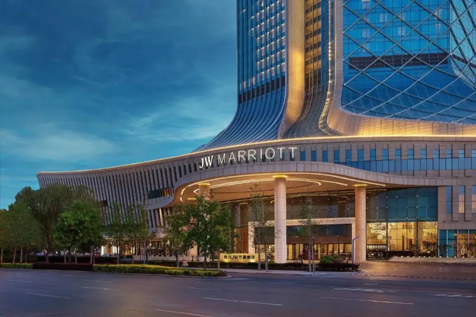 JW Marriott Hotel Yinchuan at dusk