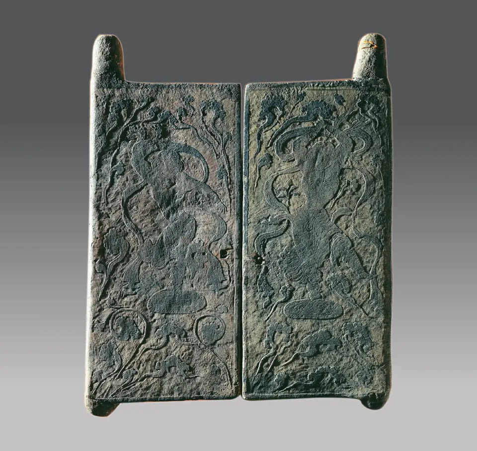 Tang dynasty Hu-whirl dance stone tomb doors at Ningxia Museum